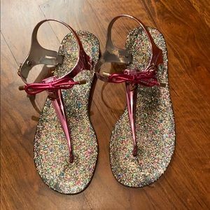 Worn 1x! Kate Spade multi glitter bow sandal